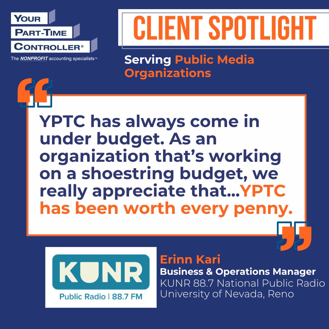 ✨Joining us in the spotlight is Erinn Kari, Business & Operations Manager of KUNR 88.7 National Public Radio at the University of Nevada!

Read more here: hubs.ly/Q02v2_QY0
#nonprofitaccounting #clientspotlight