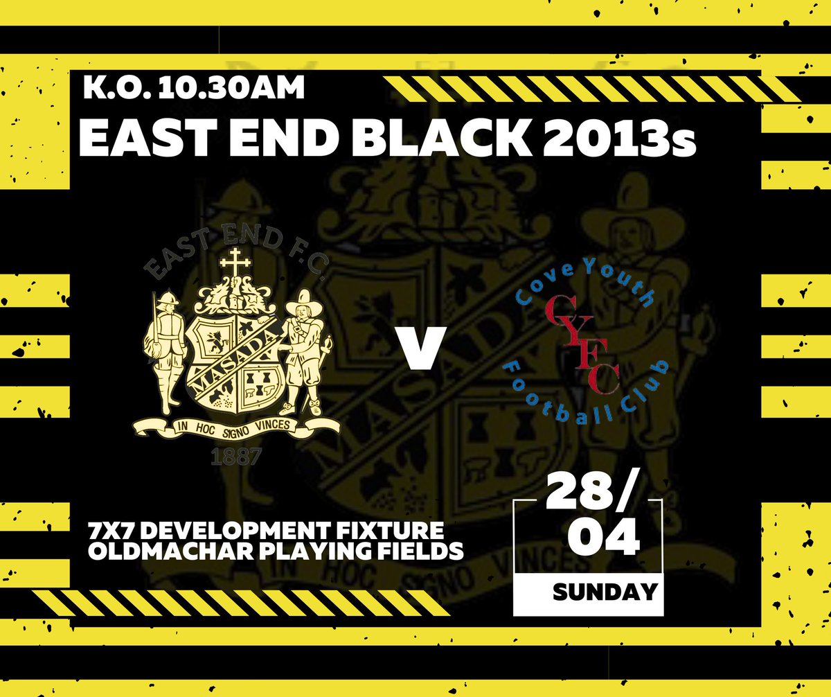 EastEndFCJuv's tweet photo. 2013

Our 2013s have games this weekend against Formartine and Cove BC 

Good luck and have fun 🟡⚫️

#EEFC https://t.co/mYTz9c0gUC