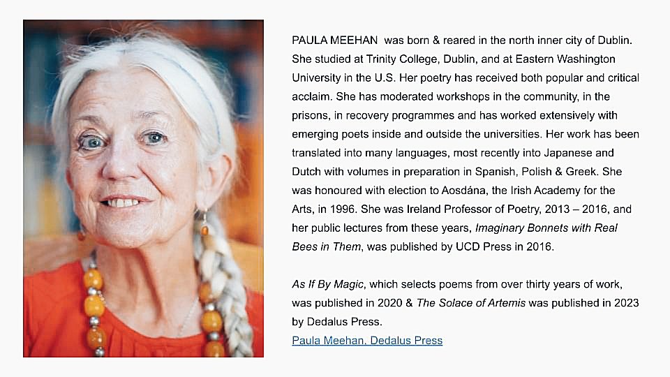 fionamkorourke's tweet photo. For the day that's in it #PoetryDayIRL 💚
Looking forward to readings from @PaulaJMeehan &amp; Theo Dorgan on Sunday at #OpenMicForGaza 

#linkinbio https://t.co/E96MNAilKb