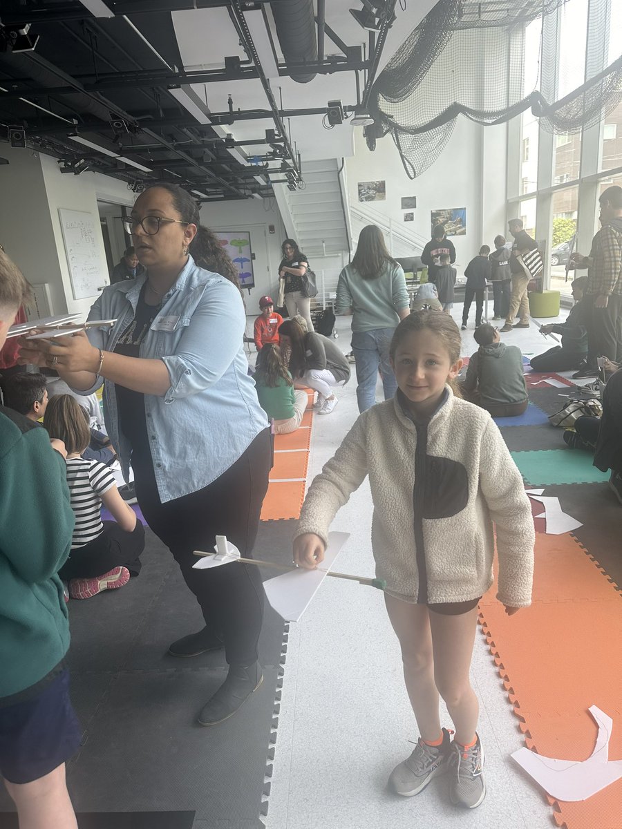 Amazing take your child to work day at @EPrinceton! Building bird inspired gliders in the robotics lab, checking out the clean room and learning about how clocks work!