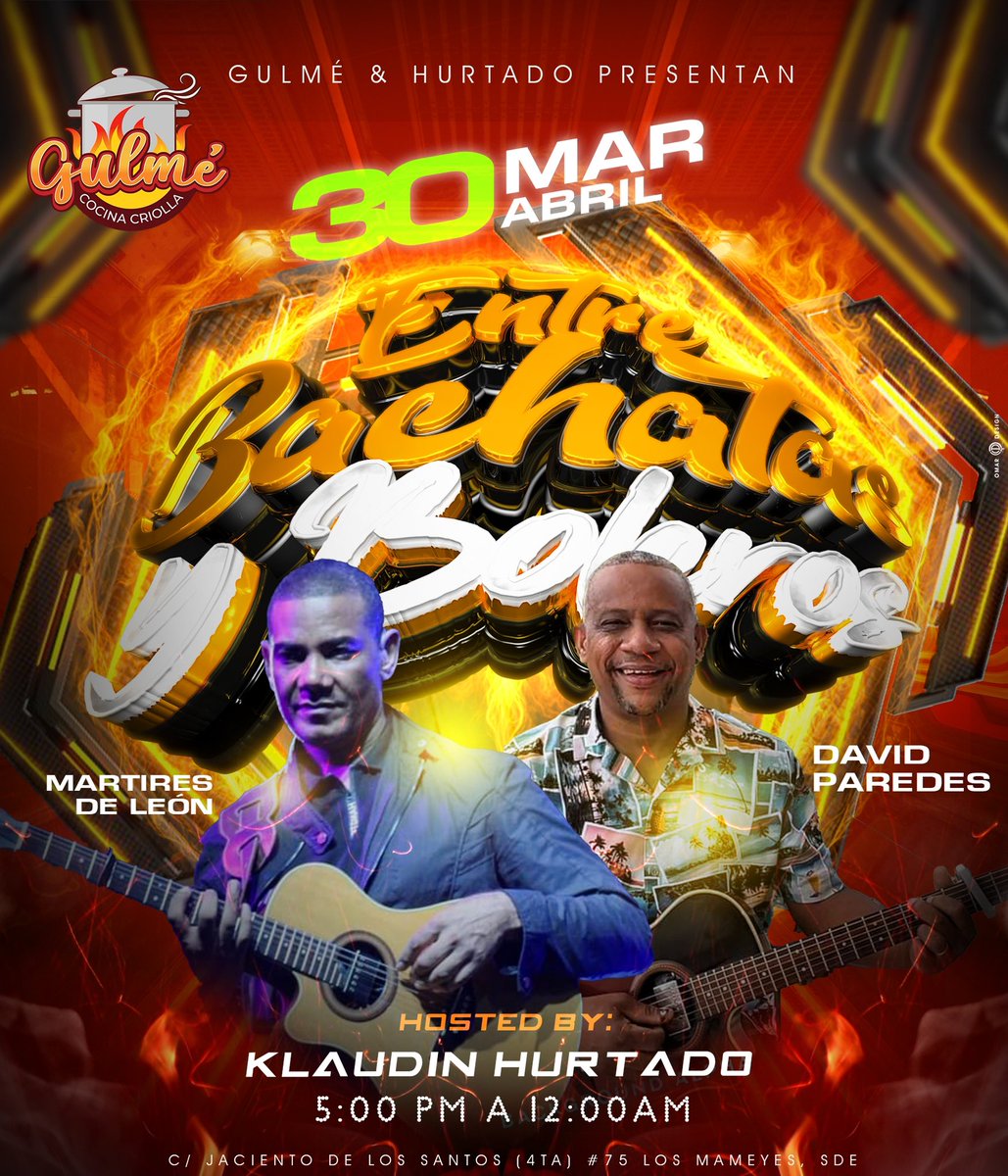 klastromp's tweet photo. Para este próximo Martes 30 “Entre Bachatas &amp; Boleros” nos hacen el honor Martíres de León y David Paredes con su Banda totalmente en vivo 👏🏽👏🏽👏🏽👏🏽👏🏽 Homenaje a los grandes de nuestro género Bachata 🙏🏽🙌🏽 https://t.co/T1zi9qneXk