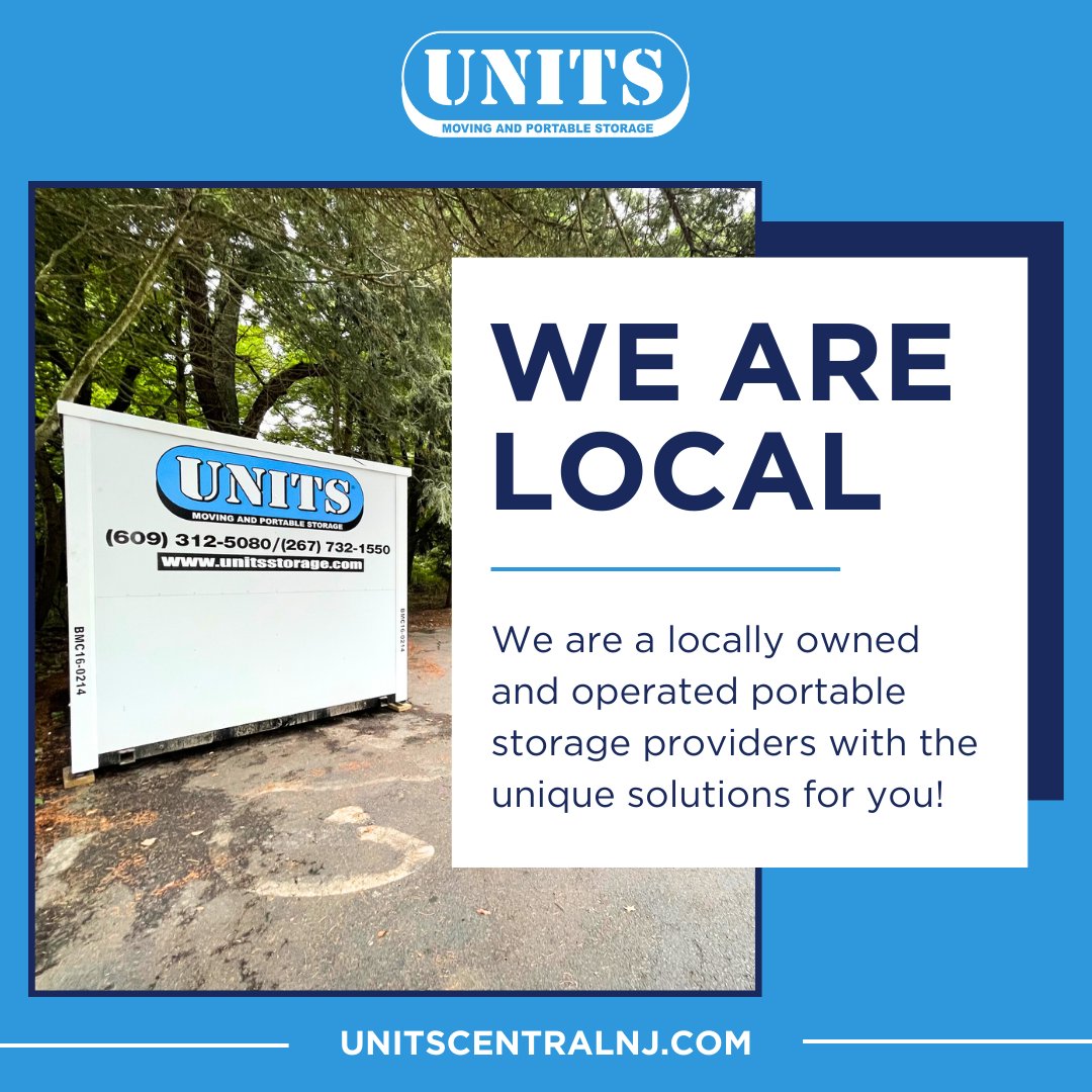 We are proudly local yet versatile! UNITS of Central NJ offers unique portable storage solutions tailored just for you! From moving to storage, we handle it all. Get solutions today: unitsstorage.com/central-nj/?xc…

#UNITS #moving #storage #localstorage #ShopLocal #Local #CentralNJ #NJ