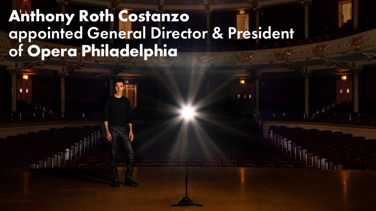 The Opera Philadelphia Board of Directors has unanimously approved the appointment of Anthony Roth Costanzo as General Director and President effective June 1, 2024. Read the announcement at operaphila.org/ARC