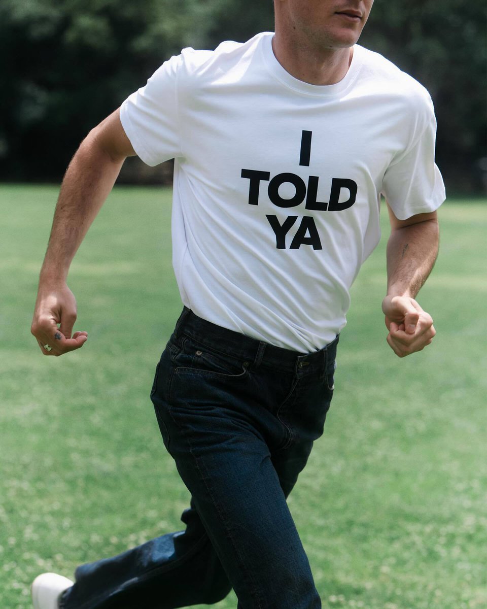 LOEWE recreated the photo with JFK Jr. wearing the 'I Told Ya' t-shirt for the brand's campaign of the tee