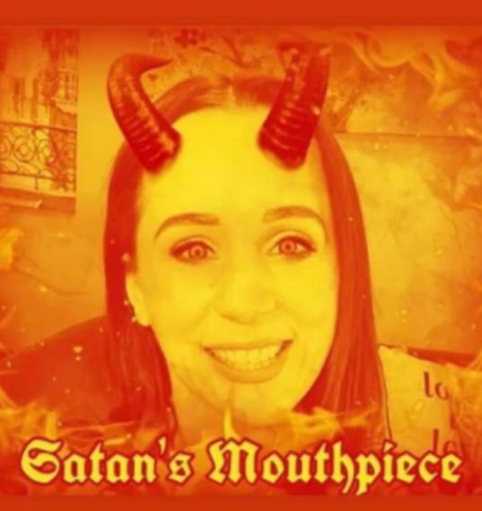 ChinWithout's tweet photo. @netflix : Did you or did you not use Katie Joy Paulson in any capacity for upcoming doc on 7m?🤔Also: are you aware she’s in active litigation w/7m? There’s a huge community of ppl who’d like to know, ty! (FACT: KJP PROUDLY made that pic calling herself “Satin’s Mouthpiece”) https://t.co/ouggxDlt1i