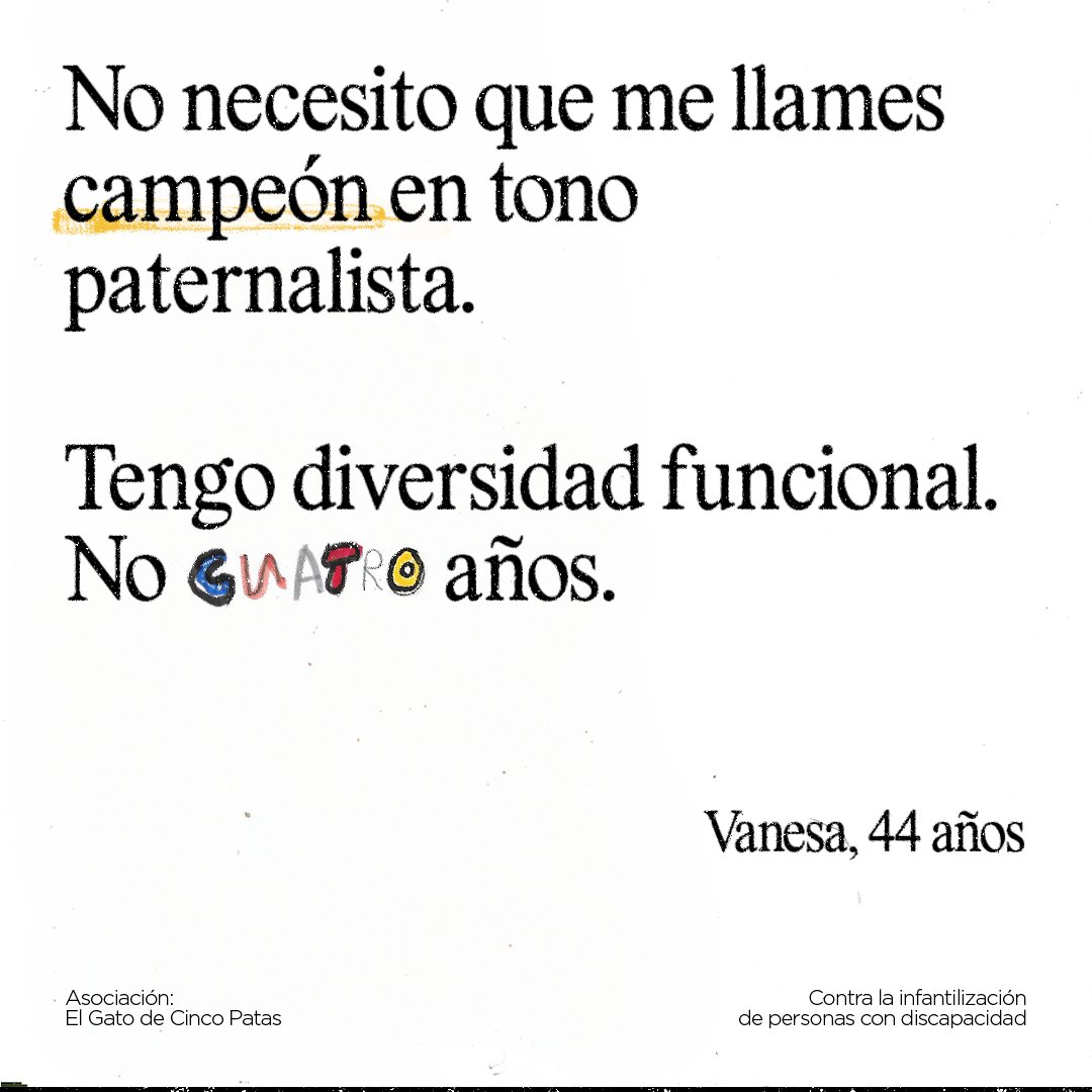 Estas situaciones parecen mentira, pero son 100% reales. Por eso hemos creado un curso para aprender a hablar con personas con discapacidad sin infantilizarlas. Estate atento a nuestro Instagram para no perdértelo 👀

 gofund.me/7cae6fc3

#5PatasPorElCambio #NoSomosNiños