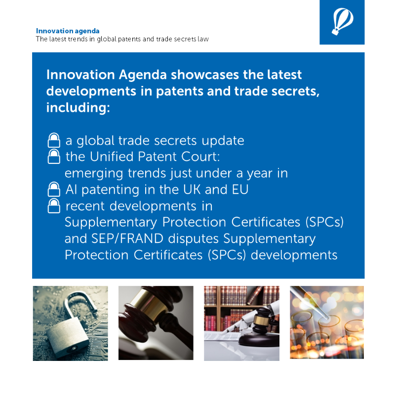 ESgloballaw's tweet photo. Recent innovations, from advancements in AI to life sciences research, demand robust #IntellectualProperty protection. Innovation Agenda helps you navigate the latest developments in global #patents and #TradeSecrets including updates across the EU, UK, US and China. Read now!