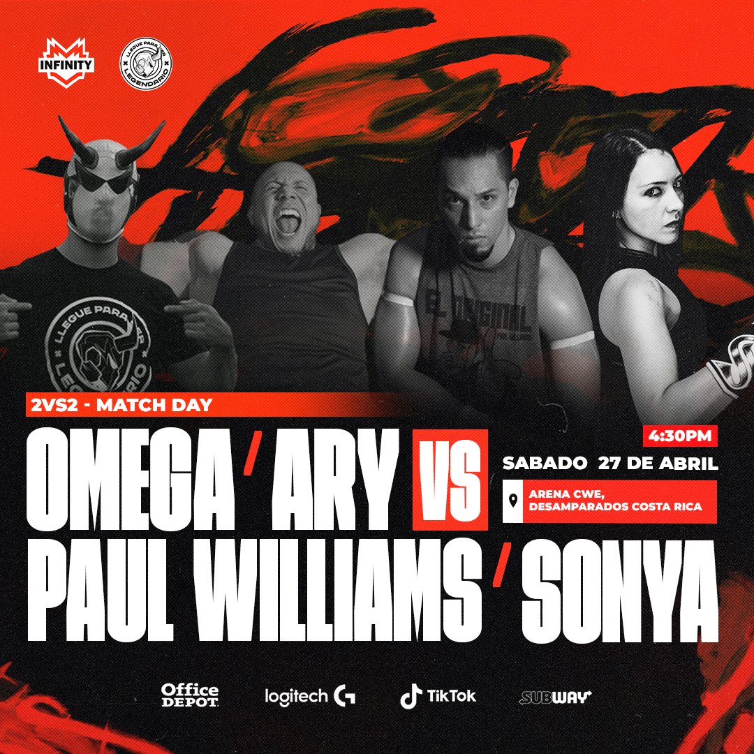 INF0mega's tweet photo. ¡NOS VEMOS ESTE SÁBADO EN CWE!💪

Este sábado 27 estaré en el cuadrilátero de CWE para un desafio más.🫡
Esta vez me uniré  a Aryen un 2 vs 2 para enfrentar a Paul Williams y Sonya en una lucha que será ÉPICA.🔥

¡Cuento con su apoyo! 🫂

📆27 de Abril 2024.
📍Arena @official_cwe https://t.co/hGC26q7rGe