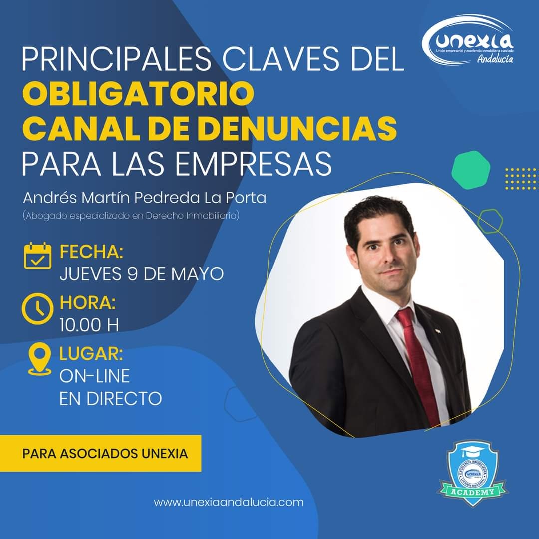 Desde UNEXIA ACADEMY te traemos este seminario online sobre el canal de denuncias obligatorio para las empresas. Es una herramienta básica con la que aprenderemos a minimizar los riesgos y a generar confianza, ya que permite a empresarios y directivos detectar infracciones.