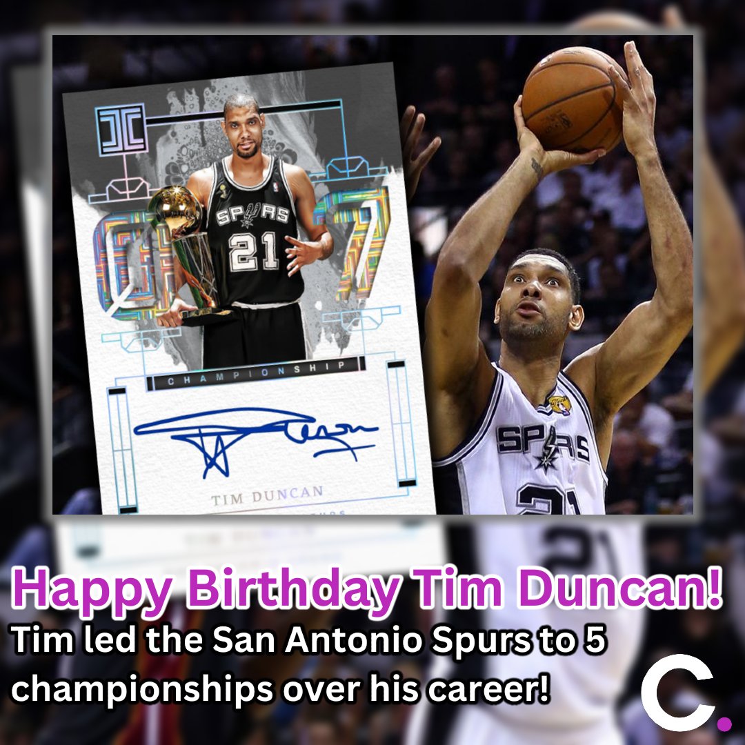 Happy Birthday Tim Ducan!

Tim lead the @Spurs to 5 championship wins during his impressive career! 

What's your favorite Tim Duncan collectible?
@NBAHistory #NBA #Basketball #NBAAllStar #NBABDAY