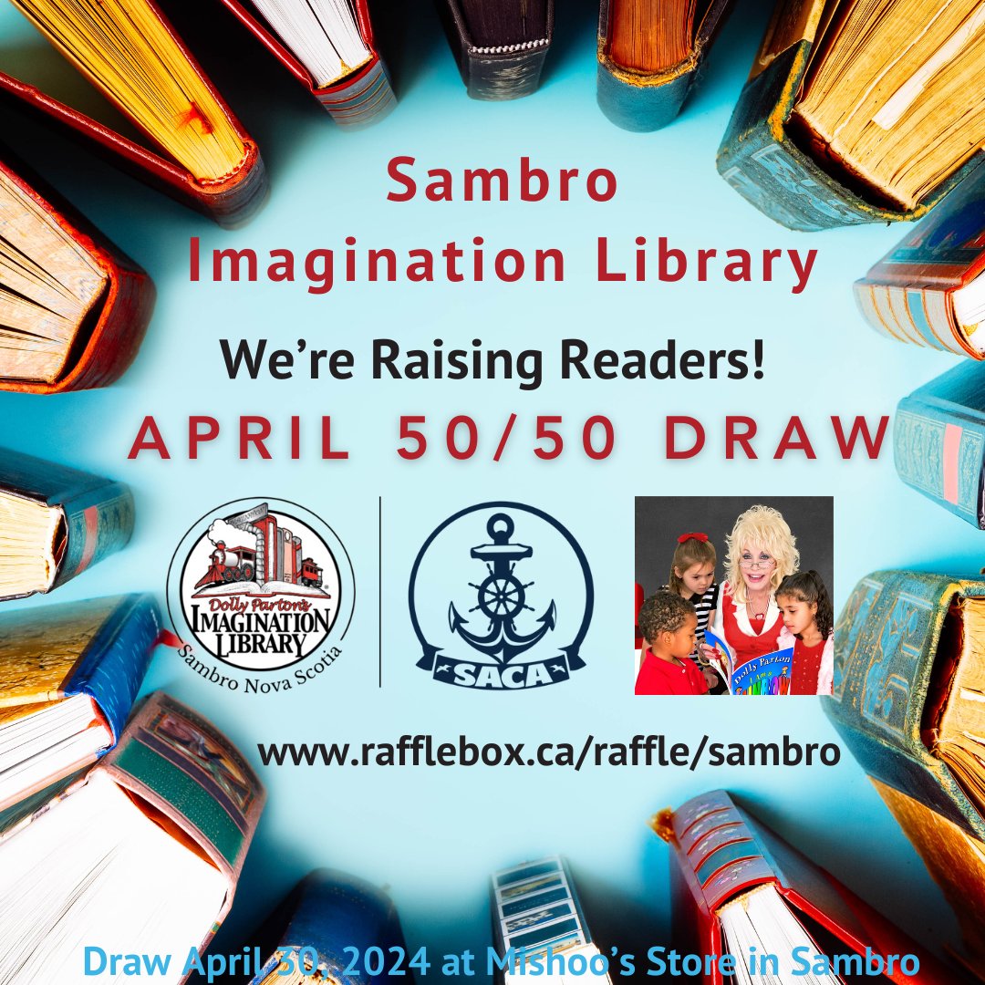 Do you have your tickets yet?  Be a part of the early childhood literacy movement and you could win some cash while you're doing it!

rafflebox.ca/raffle/sambro

#sambroimaginationlibrary #fundraising #earlychildhoodliteracy