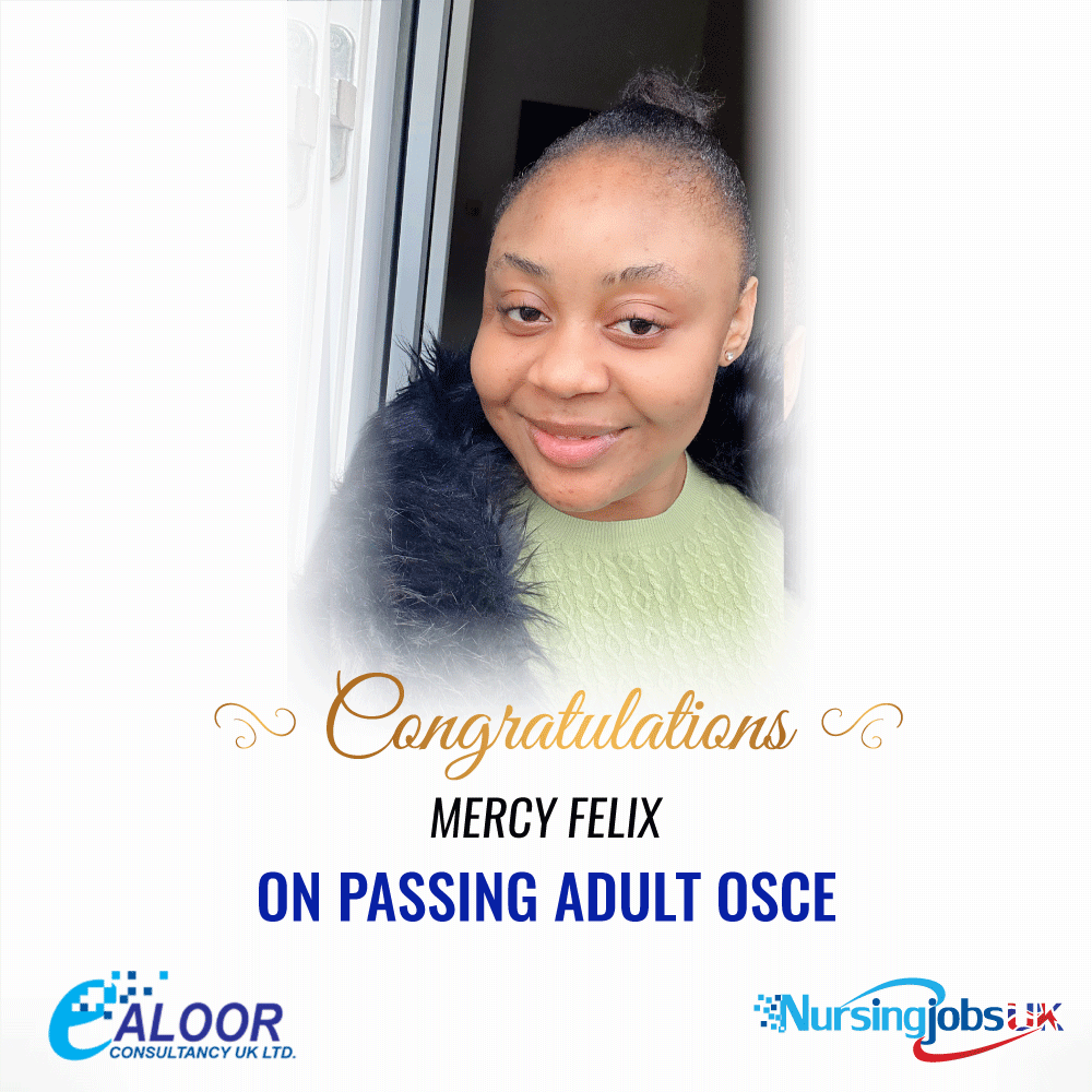 🎉 We're proud to congratulate Mercy on your outstanding achievement in successfully passing the Adult OSCE exam!

🌟 Your dedication, expertise, and commitment to excellence are truly inspiring. Congratulations on this remarkable achievement!

#OSCESuccess #ProudMoment