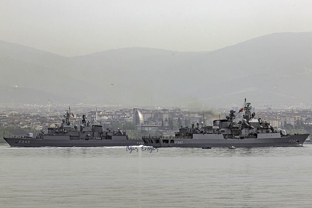 #TurkishNavy's #BarbarosClass #MEKO200TN Track IIB #frigate #TCGKemalreis #F247 & #MEKO200TN Track I #frigate test and training ship #TCGFatih #F242