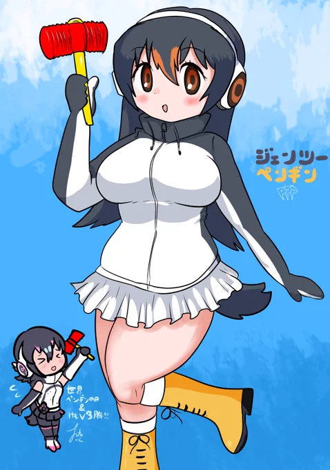 世界ペンギンの日に間に合わなかったけど久しぶりにジェーンを描いた!!! #世界ペンギンの日 #けものフレンズ 