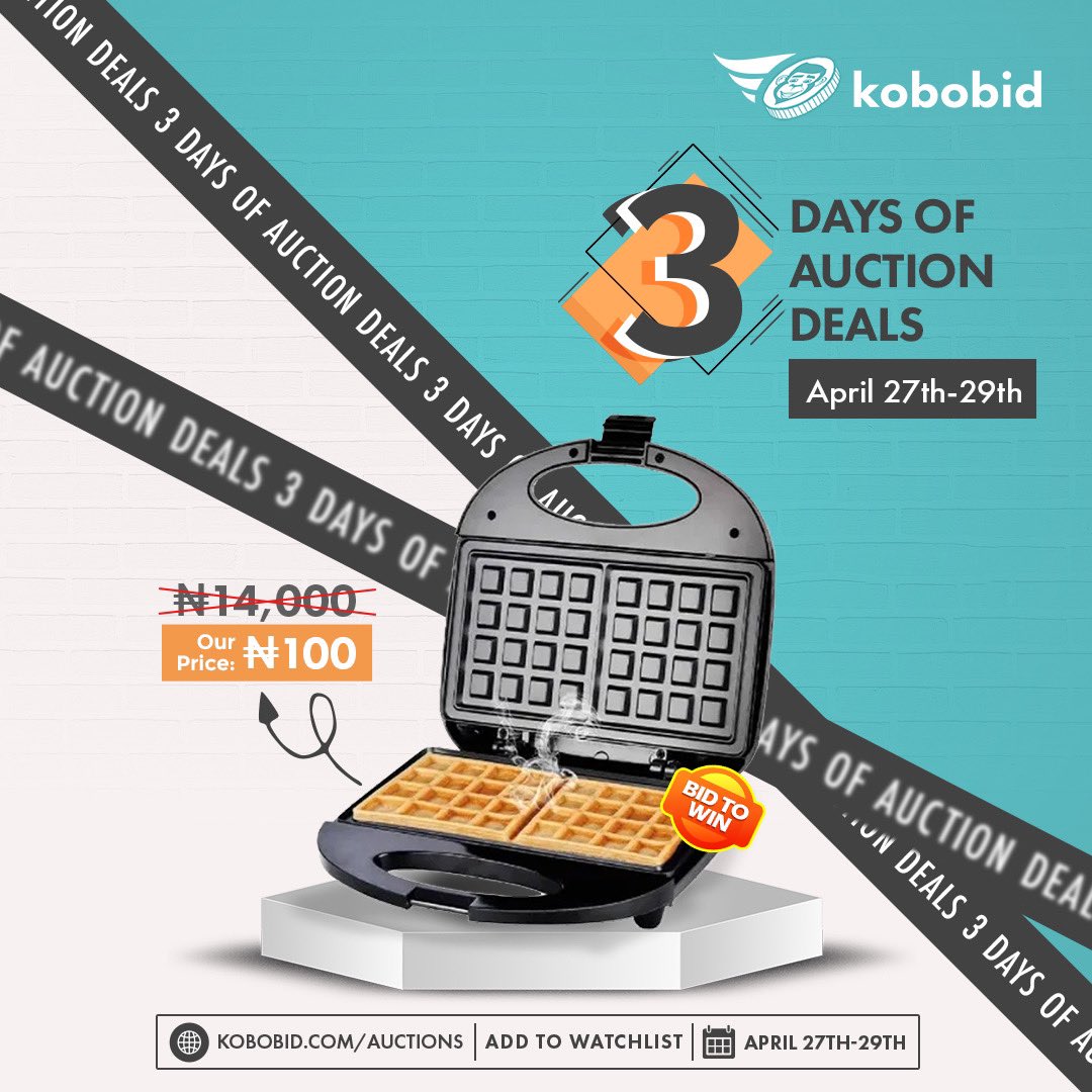 3 Days of Auction Deals! Ever wished you could own these items without breaking the bank? Now’s your chance! Starting at just N100, you can bid on your favorite items and make them yours. Go to kobobid.com/auctions now to add your favorite items to your watchlist.