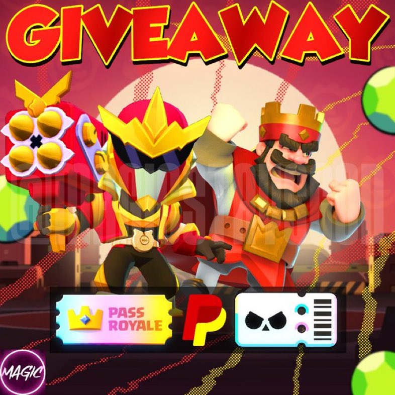 🎁 GIVEAWAY🎁

 ×1 𝗕𝗥𝗔𝗪𝗟 𝗣𝗔𝗦𝗦 𝗣𝗟𝗨𝗦
 ×1 𝟭𝟴𝟳 𝗚𝗘𝗠𝗦 (BS)
 ×1 𝗗𝗜𝗔𝗠𝗢𝗡𝗗 𝗣𝗔𝗦𝗦
 ×1 𝟭𝟯𝟮𝟬 𝗚𝗘𝗠𝗦 (CR)
 ×1 𝟭𝟬$

- Follow @MagicStaysGod <a href="/Velrol86Mx/">velrol</a> 
- ♥️ &amp; ♻️ 

💎ONLY 1 PRIZE💎

End in 3 days🎁
#UrbanNinjaTaraGiveaway