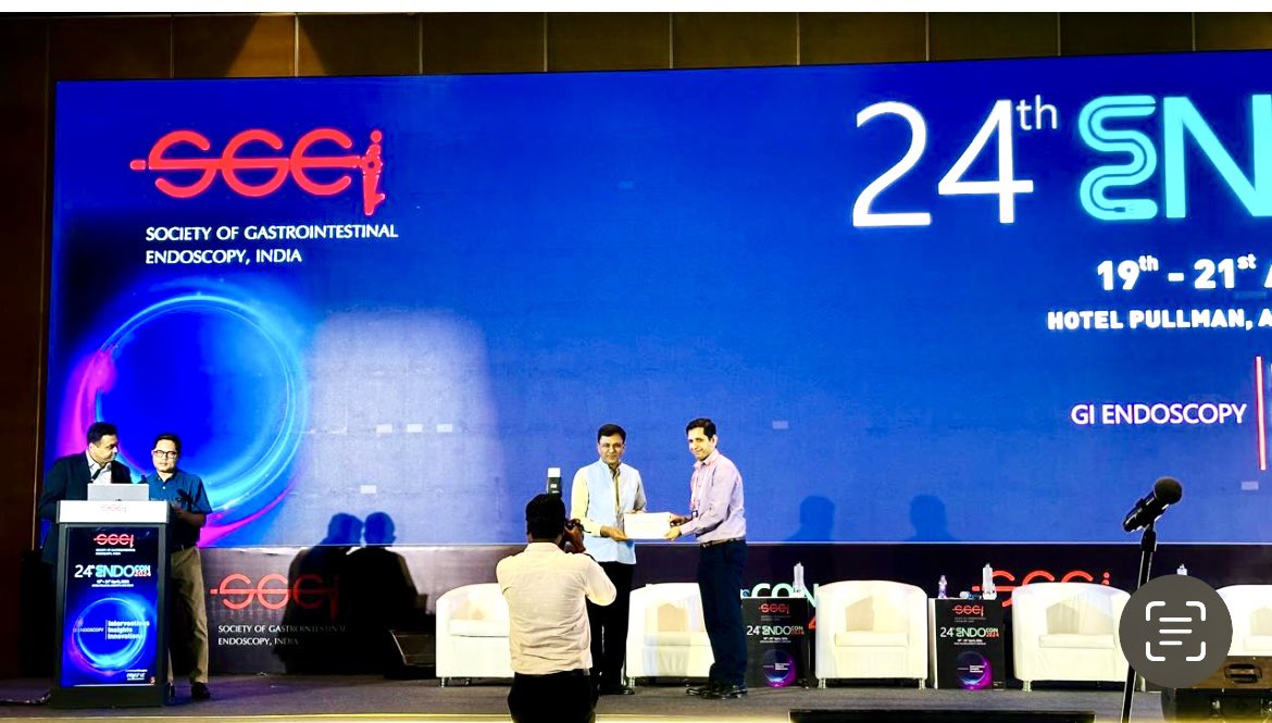 Excited to have been invited at endocon2024 -Chairing Live endoscopy sessions to winning the 2 nd prize for the best plenary paper on our work on cholangioscopy/pancreatoscopy Fantastic and well organised conference @doc_zubin @DrRajeshPuri1