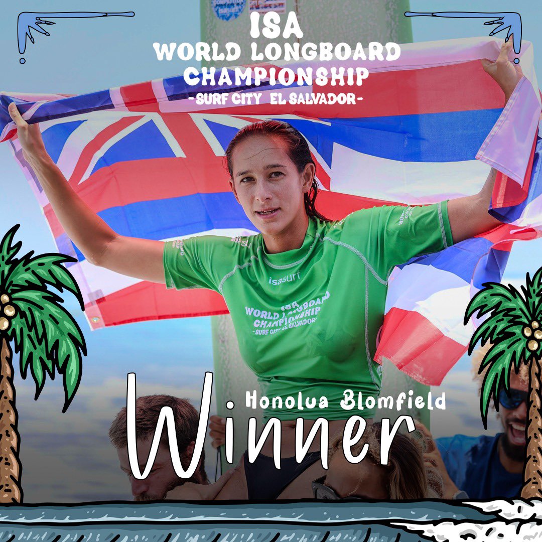 #HonoluaBlomfield wins #ISALongboard #SurfCityElSalvador #isasurfing #isaworlds #ElSalvador 🏆