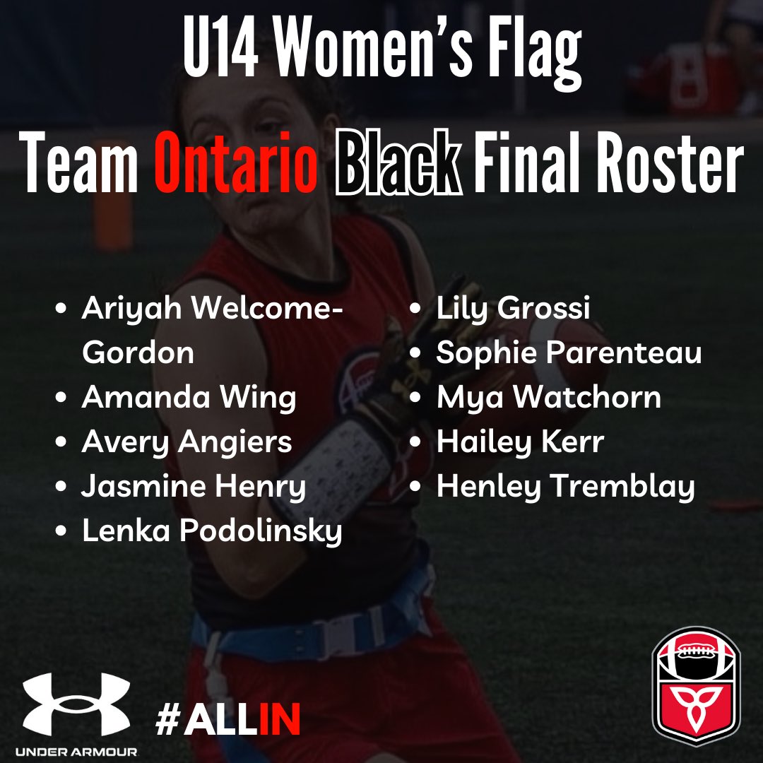 We are excited to announce the Team Ontario Women’s Flag Rosters that have been selected to represent the province in Kingston for the 2024 Flag All-Star National Championships! Congratulations to all of our U14 athletes that were selected! More: footballontario.net/2024/04/25/foo… #ALLIN