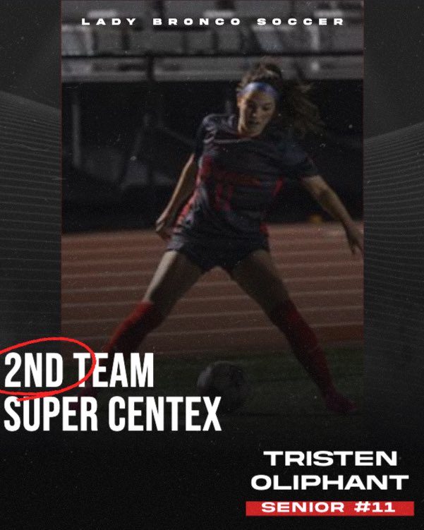 2nd Team Super Centex! Congratulations, Tristen!!