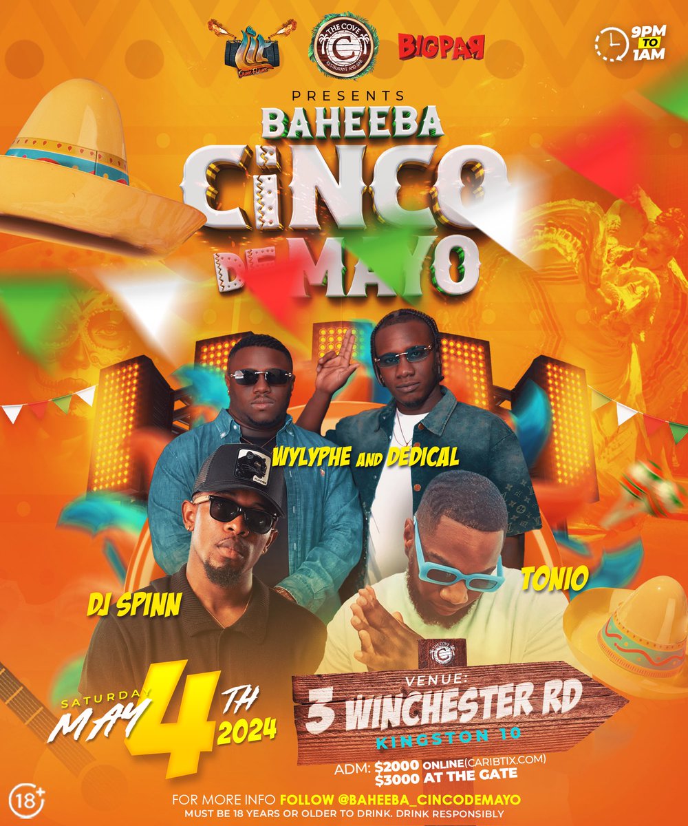 berny__mac's tweet photo. Its pay week. Grab dem tickets for our Cinco De Mayo Event at The Cove🥳🪇

https://t.co/kymY49afFv

BAHEEEEEEEEBBBAAAAA ‼️‼️ https://t.co/kK46tkRVBH