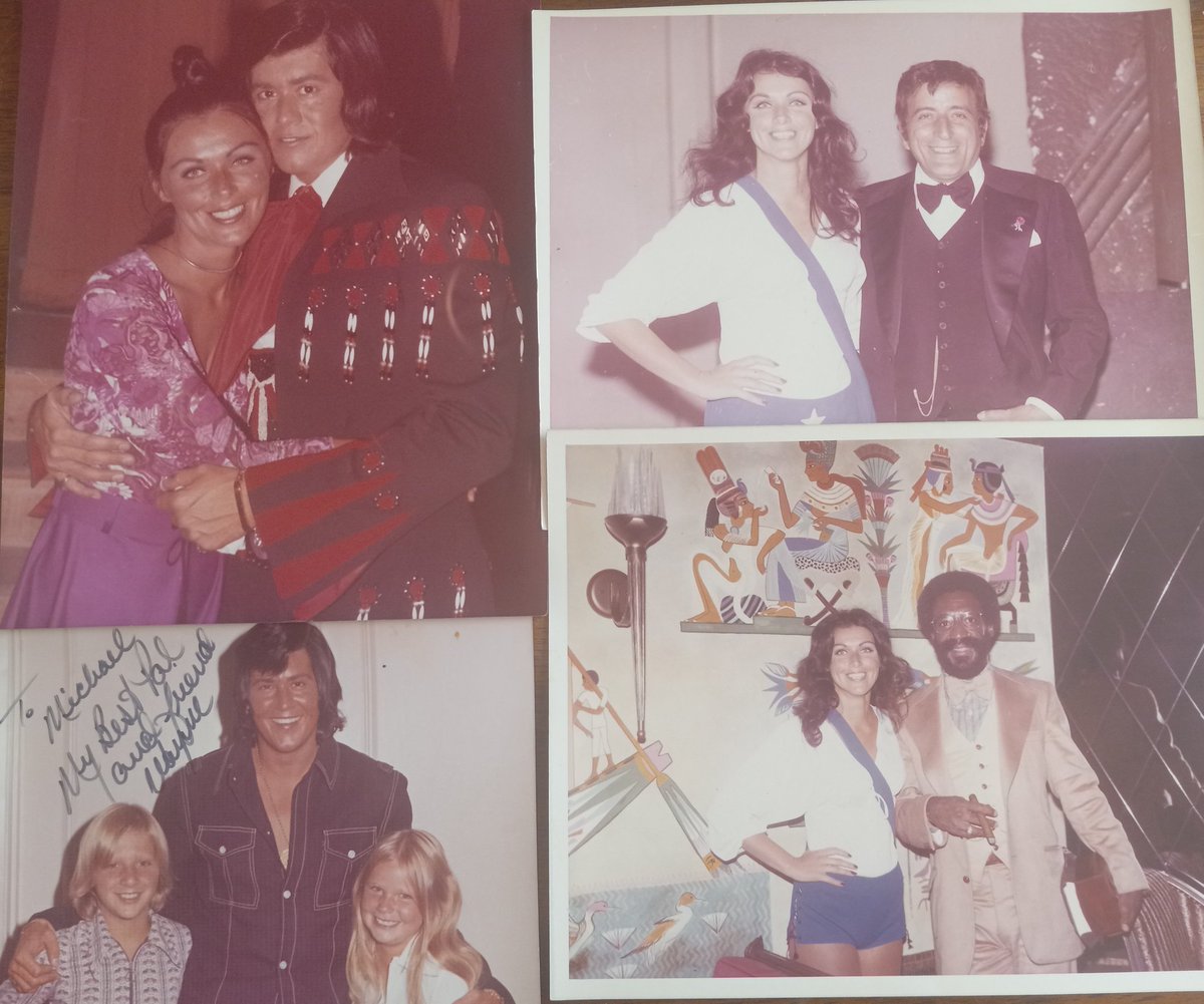 Going through some of my Dad's notes an photographs God Rest his Soul found these pics of Mom when she was a camera girl clockwise Mom an @WayneNewtonMrLV Mom & #TonyBennett Mom & #BillCosby
An lastly my sister & I with #WayneNewton talk about some #ThrowbackThursday