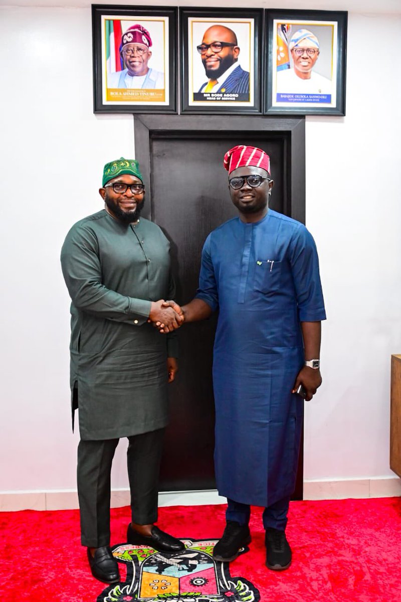Lagos State Head of Service, Mr. Bode Agoro, today received the Minister of State for Youth, Mr. Ayodele Olawande on a courtesy visit at his Office, the Secretariat, Alausa-Ikeja on Thursday, 25th April, 2024. @ayowisdom_