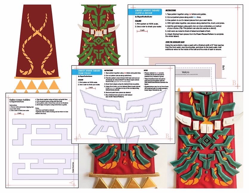 🔥New Zelda patterns in the shop!! 🔥 Link’s Ember Armor tabard and anklet sewing + foam pattern set are up now for all you rad folks who've been waiting. Dinraal horns next 👀 elegantfeatherduster.etsy.com/listing/171956…