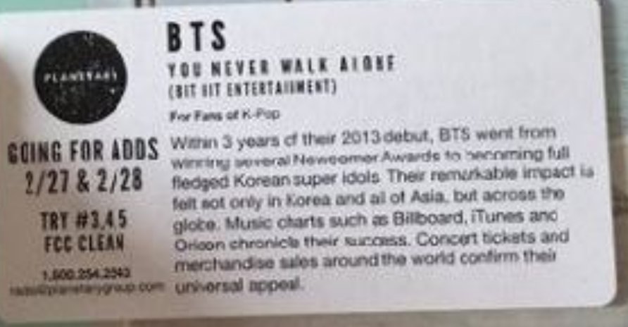 EgosShadow7's tweet photo. Reminder that a copy of YNWA was sent to radio stations in the US and Canada. The CD wasn't even opened and found on a yard sale a few months later.

Their growth was organic and the barrier they broke were slow things that happened over YEARS https://t.co/X1aTOxBj6L