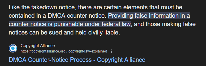here's what I found out - making False DMCA's IS A FEDERAL CRIME so what he's doing is getting away with this! we need to stop Aaron Peters now!