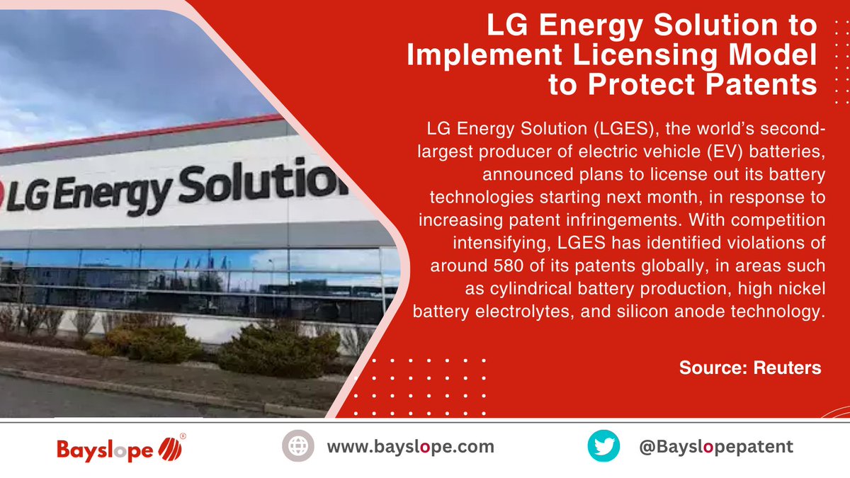 LG Energy Solution tackles patent breaches by licensing its advanced EV battery tech. 

#LGEnergySolution #ElectricVehicles #EVBatteryTech #PatentSafety #TechLicensing #InnovateToProtect #FutureOfDriving #EcoFriendly #TechLeadership #CylindricalBatteries #HighNickelTech