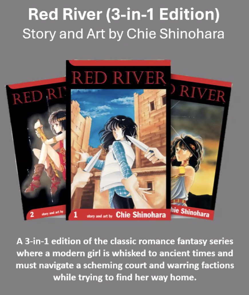 Pretty excited to hear Red River is coming back into print in 3-in-1s from @VIZMedia! I’ve heard so much about this series and can’t wait to read it! #manga