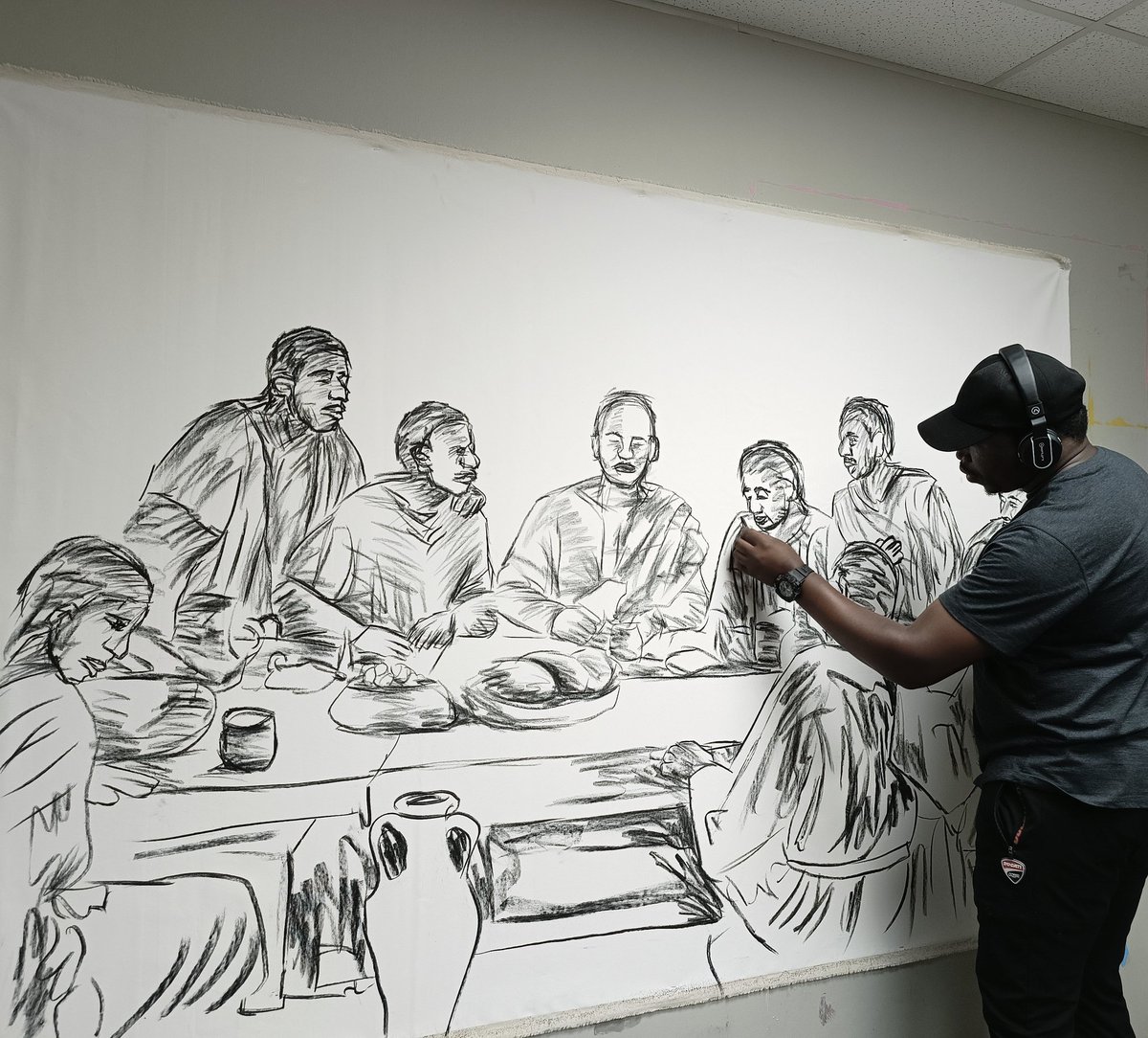 Artist at work. In progress, the last supper 🙏🏾