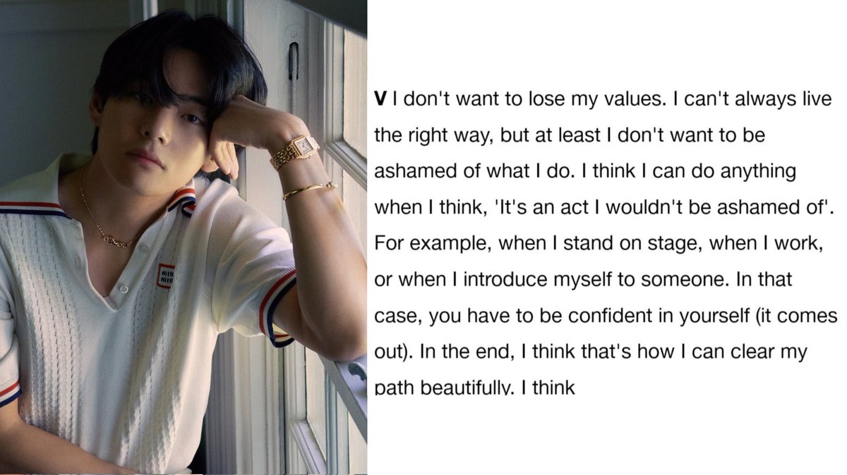 Taehyung is an actual role model whom we can actually listen and trust his words that are wise beyond his years. 💜