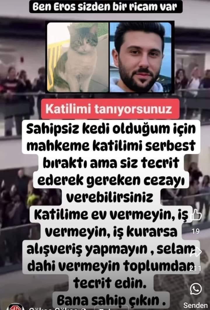 Eros’u büyük bir soğukkanlılıkla öldürüp hiç pişman olmayan bu adam aramızda! bu adamı toplumdan soyutlayarak hiç bir binada yasamasına izin vermemeyi erosa borçluyuz #ibrahimkeloğlantutuklansın #erosiçinadalet #katilibrahimkeloğlan