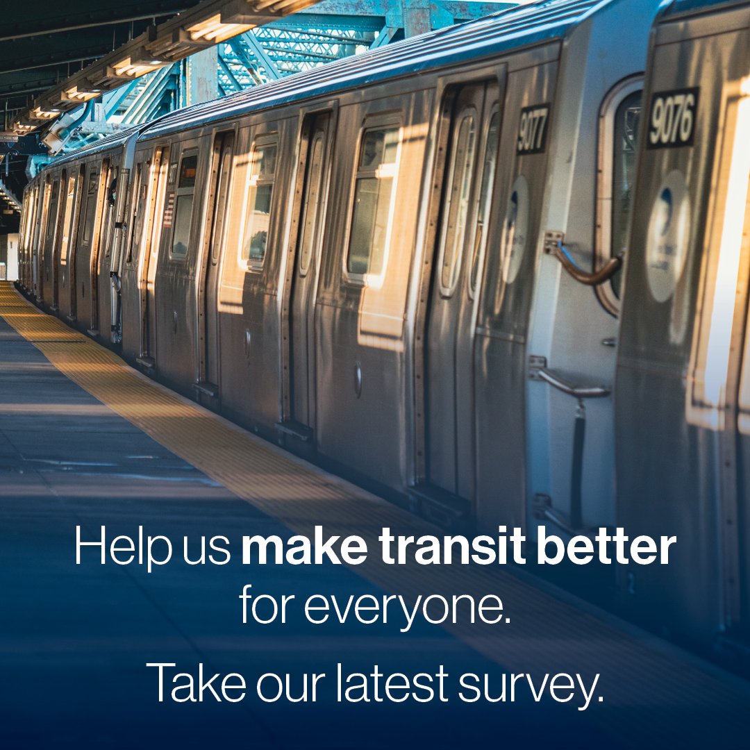 Subway riders, we want to hear about your experience🚇 Let us know how we're doing with our Customers Count survey: mta.info/survey