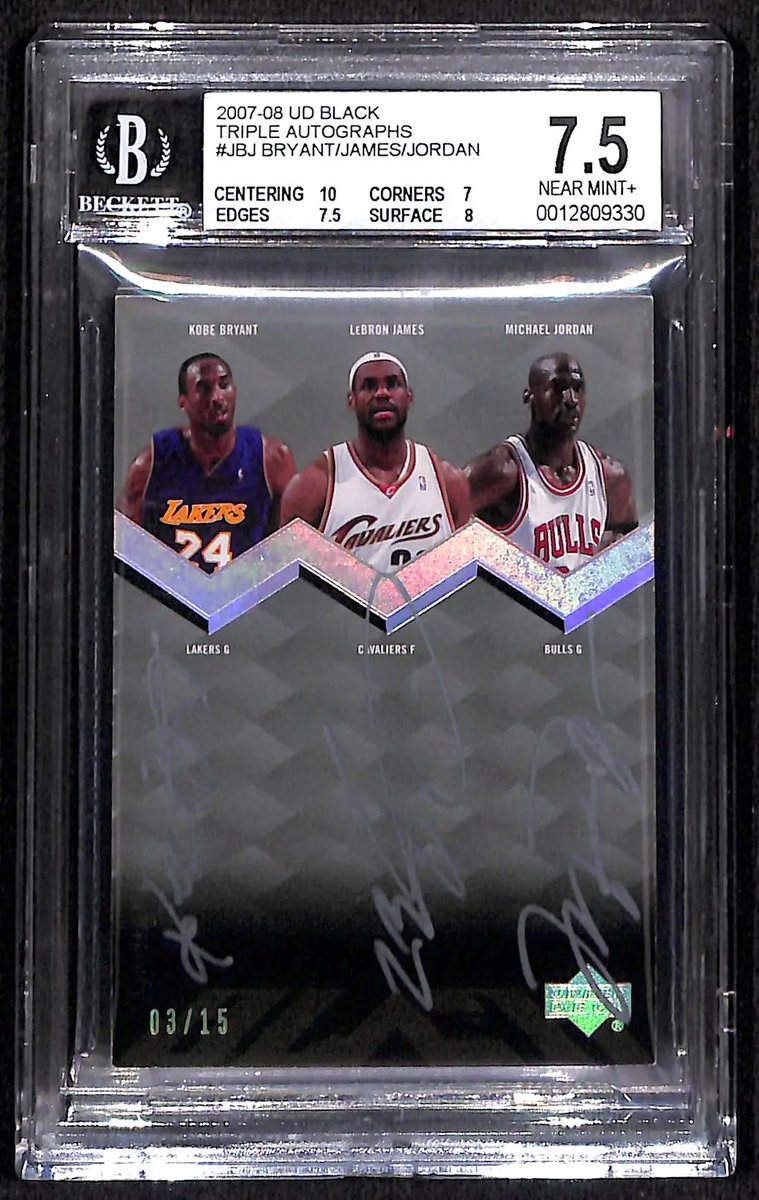 @steveaoki added this 2007 Upper Deck Autographed Kobe Bryant/LeBron James/Michael Jordan card to his Mantelpiece 🤩 What a card! 🔥