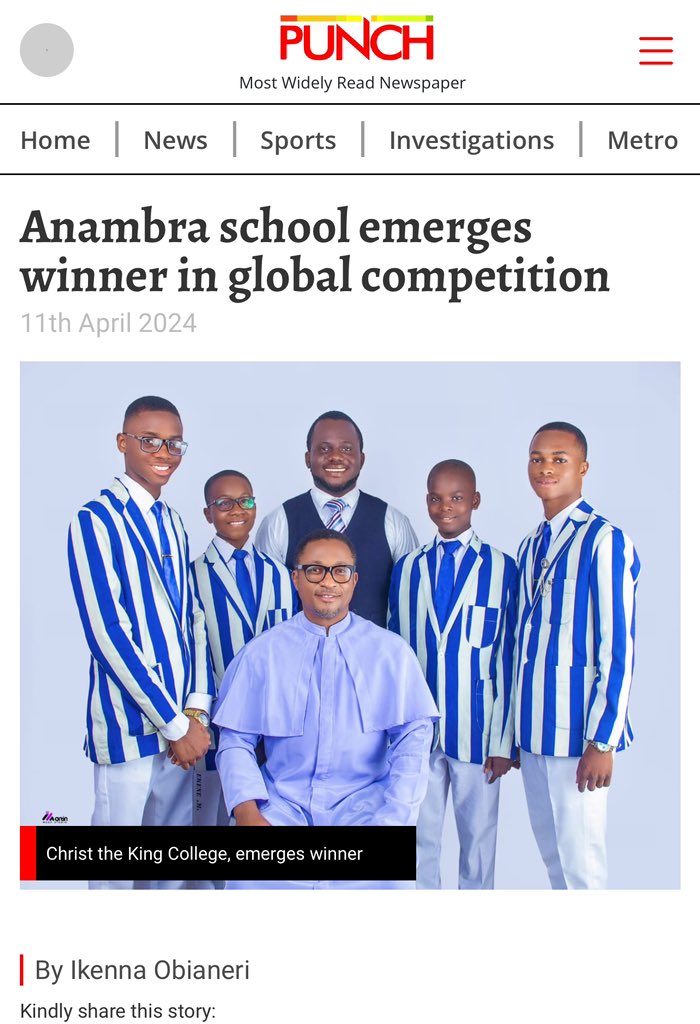 Show me a former Gov. in Nigeria who invested massively in education like His Excellency Peter Obi did in Anambra State. And till date most of the schools are performing wonders. 👇🏽

1st frame 2019. Anambra Technovation girls, IFEST boys valued at Billions of Dollars ask Prof.…