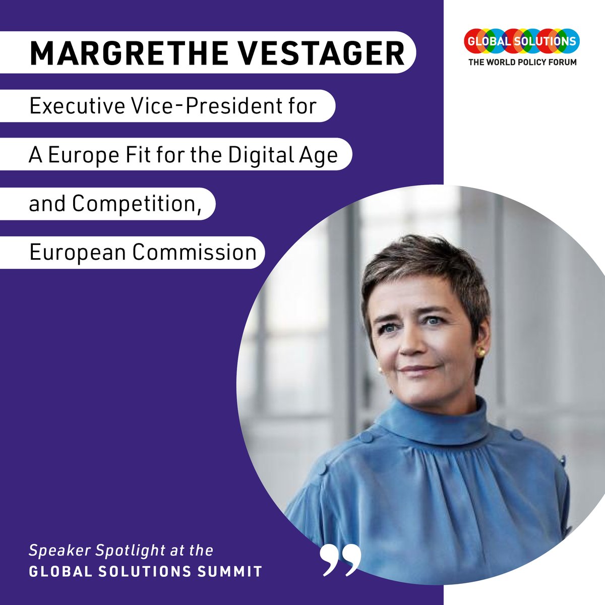 Join Margrethe Vestager (@vestager), Executive Vice-President for A Europe Fit for the Digital Age and Competition at the European Commission, for a keynote speech and a session on ethical digital transformation at #GSS2024. 📌Register here to join online: form.talque.com/new/org/2xdI6J…