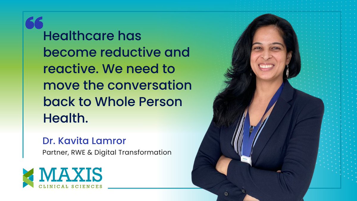 Dr. Kavita Lamror shares her unique perspective in an insightful interview with The Evidence Base®. She discusses Whole Person Health, #HEOR and #RWE. Watch the Interview as we look forward to the discussions at #ISPOR2024

Here's the link: maxisclinical.com/insights/media…

#MaxisClinical