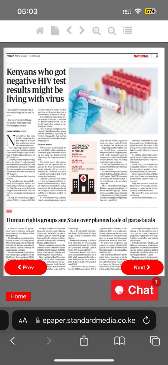 Hey @Nakhumicha_S  The affidavit from the Acting Director General of Health is not enough to reassure Kenyans. Lip service won't address the serious concerns raised about the integrity of HIV testing kits. The govt must be held accountable 
#HealthScandalKenya 
 #SaveLivesKenya