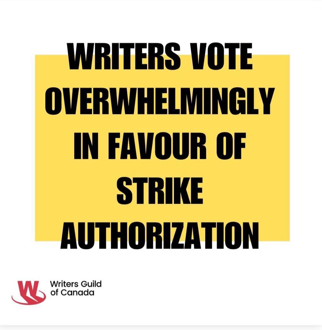 The only news that makes me feel better after a surprise cavity? 96.5% WGC writers voted YES to strike authorization. Drinking coffee out of the side of my mouth to celebrate. #wgc #wgcstrong #strongertogether #writersnotrobots