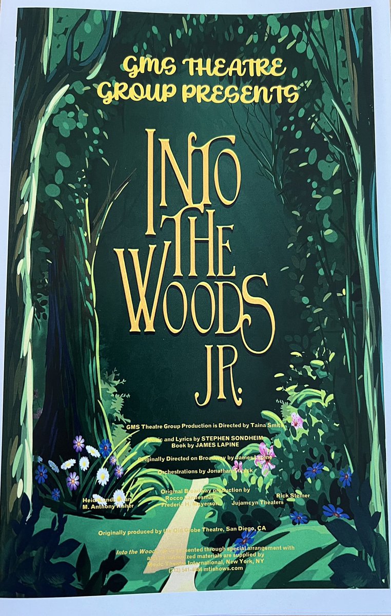 #gmstheatregroup🎭 #springmusical2024
Join us on April 26th at 7:00 PM or April 27th at 2:00 PM and 6:00 PM. Tickets are only 💲8.00.children 5 and under are Free. Meet us in the Woods.