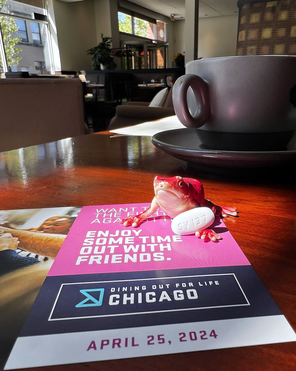 RickGuasco's tweet photo. Today is #diningoutforlife, a fundraising event for local HIV/AIDS services organizations in various cities across the U.S. So, I’m here with the#adherencetoad at All Meal Prep Kitchen & Cafe, one of the participating restaurants in Chicago, as I take my #HIV medication. https://t.co/UKZAzYFyxL