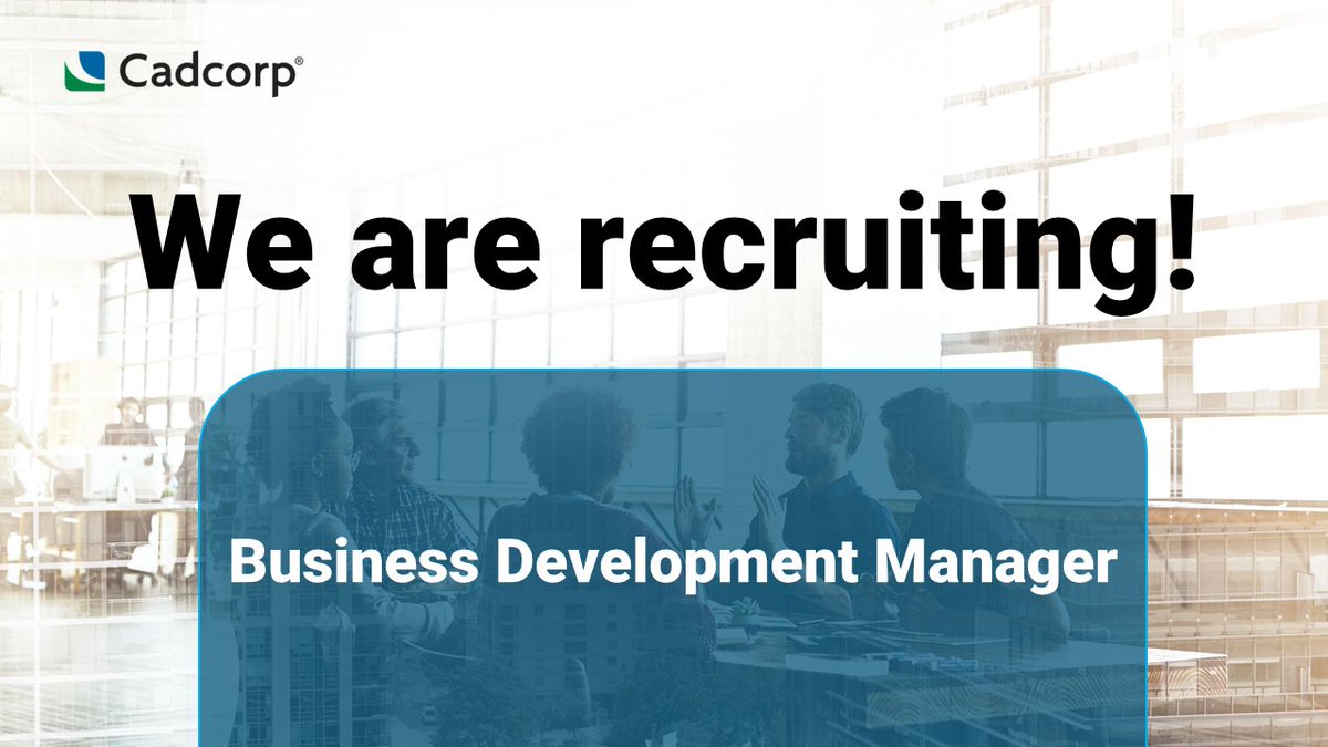 The @Cadcorp team is growing! We have a Business Development Manager and other roles available. More details and how to apply here: bit.ly/3JkGSX9 - #GIS #Spatialinsight
