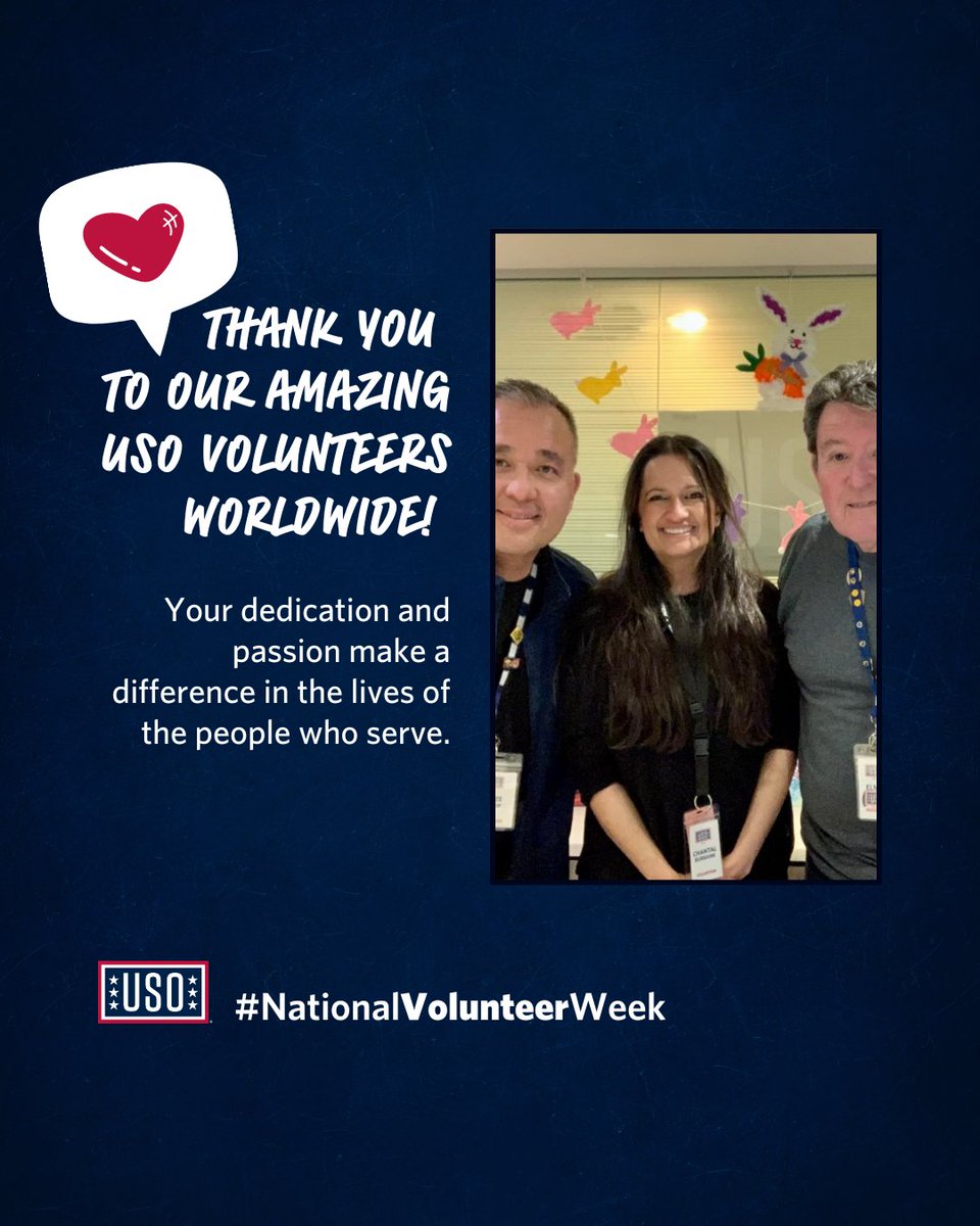 Its #NationalVolunteerWeek and we'd like to say THANK YOU to our amazing #theUSO Volunteers #NVW