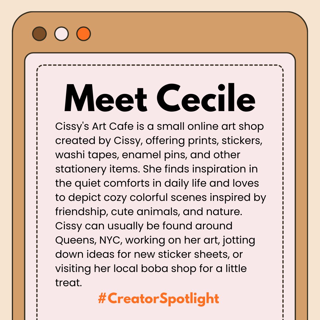 GotPrint's tweet photo. In honor of Small Business Week, we're highlighting talented creators as our appreciation for printing with us! π
Today's Creator Spotlight : @cissyartcafe
#GotPrint #SmallBusinessWeek #CreatorSpotlight #ShopSmallBusinesses https://t.co/y6oKb3kUnF
