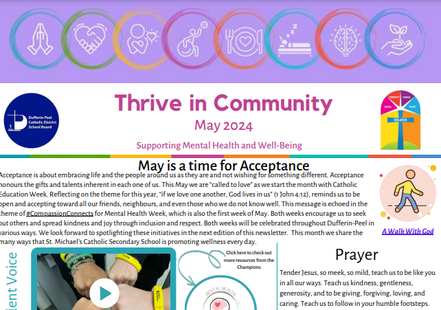 DPwellness4all's tweet photo. The May Thrive in Community digital newsletter is filled with wellness resources to support @DPCDSBSchools families.🥰 Thanks to our wellness leaders, staff and
@SMHO_SMSO for sharing ideas on how to support well-being.   📷Check it out here: https://t.co/0fffY8gHNv https://t.co/4y0G1uiPCk