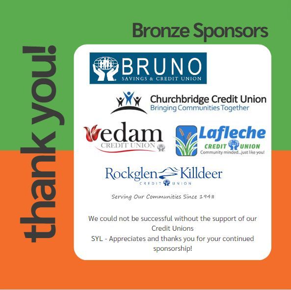 We are so grateful for the continued support from our sponsors. 
Thank you, Bruno CU, Churchbridge CU, Edam CU, Lafleche CU, Rockglen CU for your 2024 Sponsorship! #SYL2024 #YoungLeaders #SKCreditUnions #TheCreditUnionDifference
#Leadership