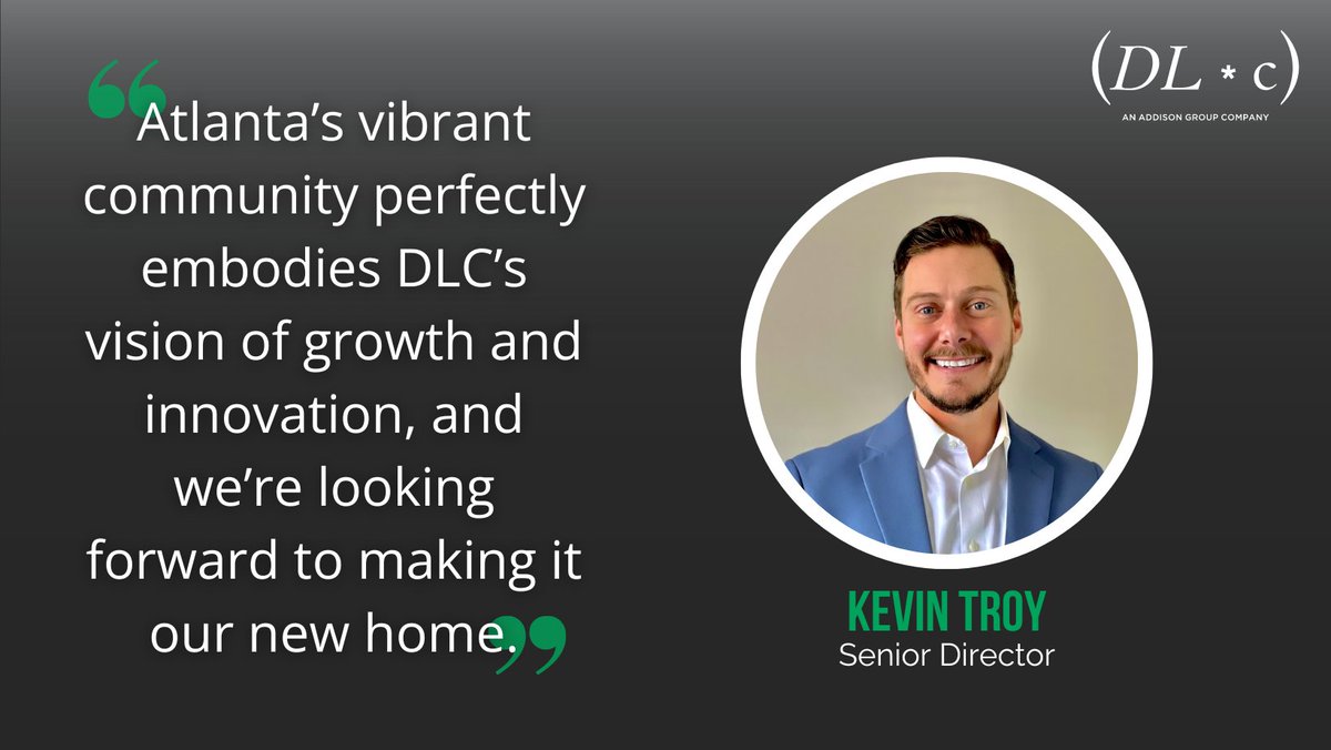 DLCofAddisonGrp's tweet photo. As part of our expansion to #Atlanta, Senior Director Kevin Troy has relocated and will spearhead our initiative to deliver transformation and growth. 

Ready to take your business to the next level? #DLCtoAtlanta #Atlanta #finance #accounting #consulting #leadership #expansion https://t.co/ki0H5GOl7C